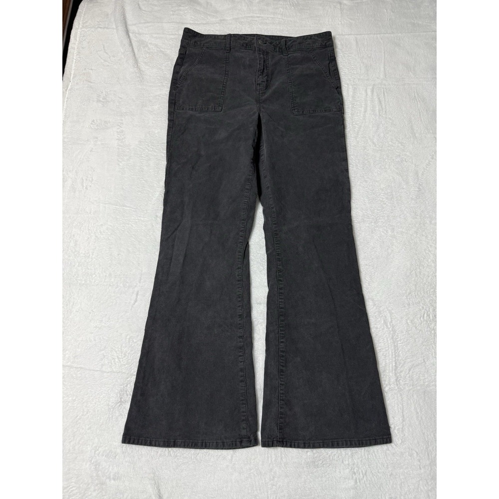 American Eagle Pant Womens 16‎ Long Gray Super Hi Rise Flare Corduroy 34x31
